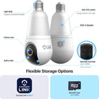 AMLINK 4MP Light Bulb WiFi Security Camera White AL-L411W