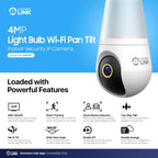 AMLINK 4MP Light Bulb WiFi Security Camera White AL-L411W