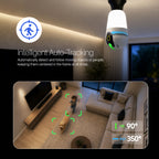 AMLINK 4MP Light Bulb WiFi Indoor/Outdoor Camera, Human Detection, Pan/Tilt, IP45, AI Night Color, 2.4GHz/5GHz Dual Band Camera, NDAA Compliant, Supports MicroSD Storage up 128GB, AL4M-L411W