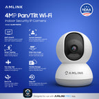 AMLINK 4MP WiFi Camera Indoor, Human Detection, Motion-Tracking, w/ 2-Way Audio, Pan/Tilt Wireless IP Camera (Wired Power), NDAA Compliant, 30ft Night Vision, Built in Siren, AL4M-P401W