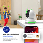 AMLINK 4MP WiFi Camera Indoor, Human Detection, Motion-Tracking, w/ 2-Way Audio, Pan/Tilt Wireless IP Camera (Wired Power), NDAA Compliant, 30ft Night Vision, Built in Siren, AL4M-P401W