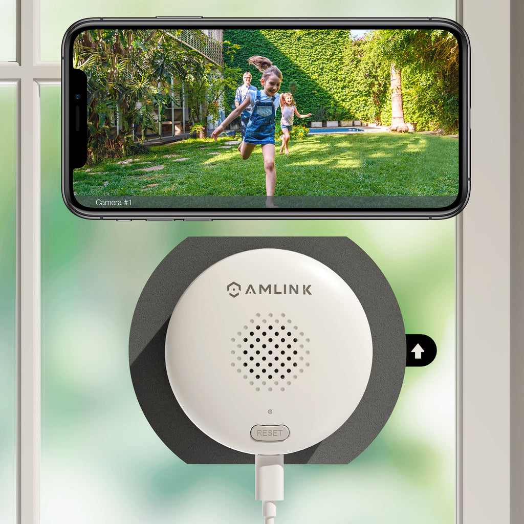 AMLINK 2K Window Camera, 2.4GHz&5GHz WiFi Indoor Camera, AI Human & Motion Detection, Wide Angle 100° FOV, NDAA Compliant, 2-Way Audio, Wired Power, Supports MicroSD Upto 128GB, AL4M-W301W
