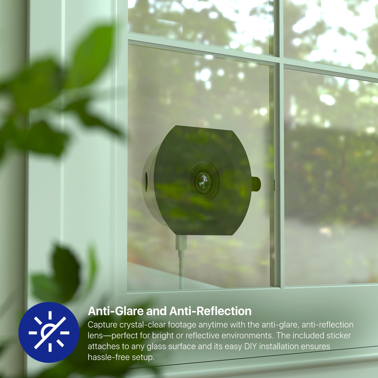 AMLINK 2K Window Camera, 2.4GHz&5GHz WiFi Indoor Camera, AI Human & Motion Detection, Wide Angle 100° FOV, NDAA Compliant, 2-Way Audio, Wired Power, Supports MicroSD Upto 128GB, AL4M-W301W