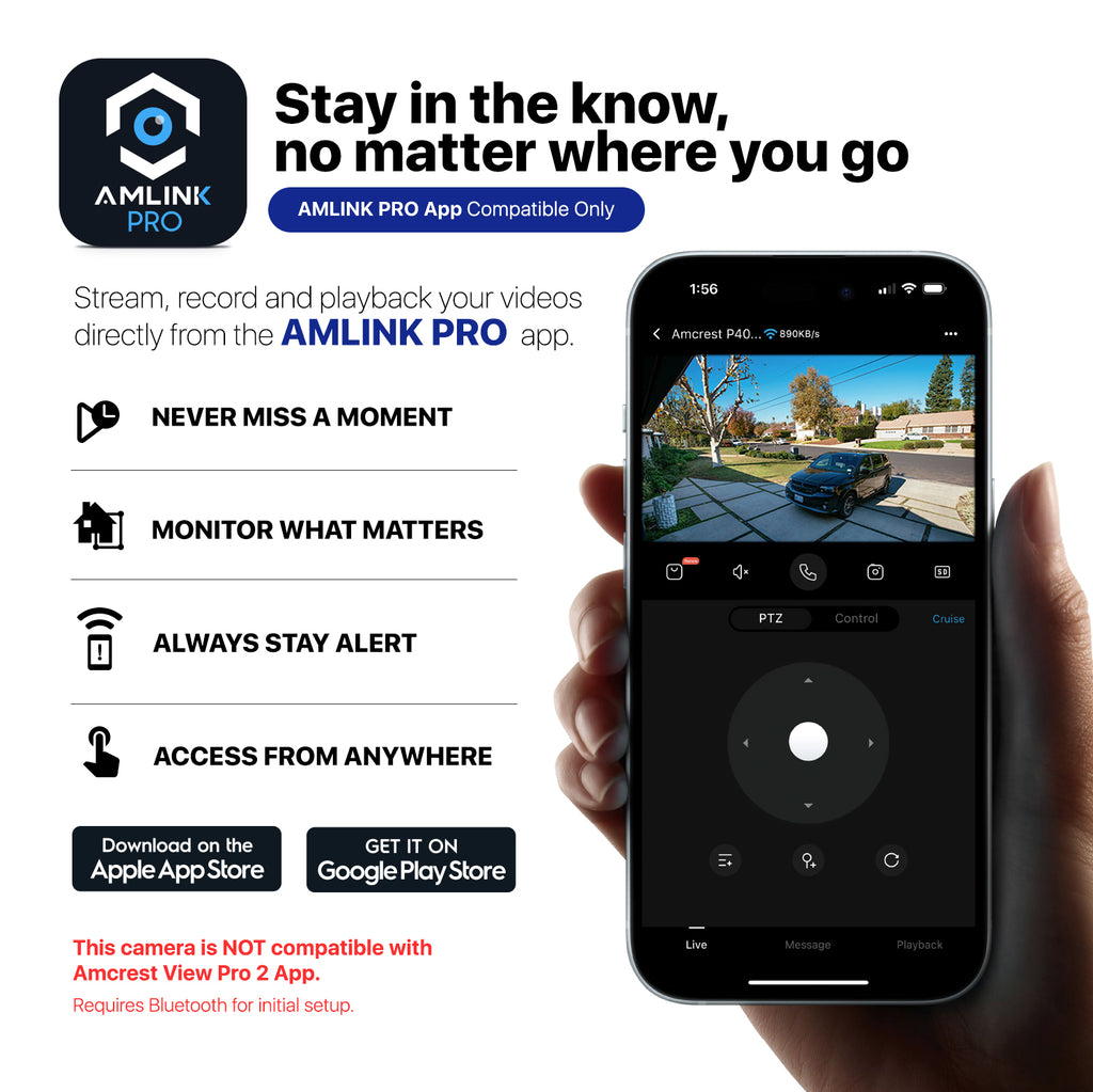 AMLINK 2K Window Camera, 2.4GHz&5GHz WiFi Indoor Camera, AI Human & Motion Detection, Wide Angle 100° FOV, NDAA Compliant, 2-Way Audio, Wired Power, Supports MicroSD Upto 128GB, AL4M-W301W