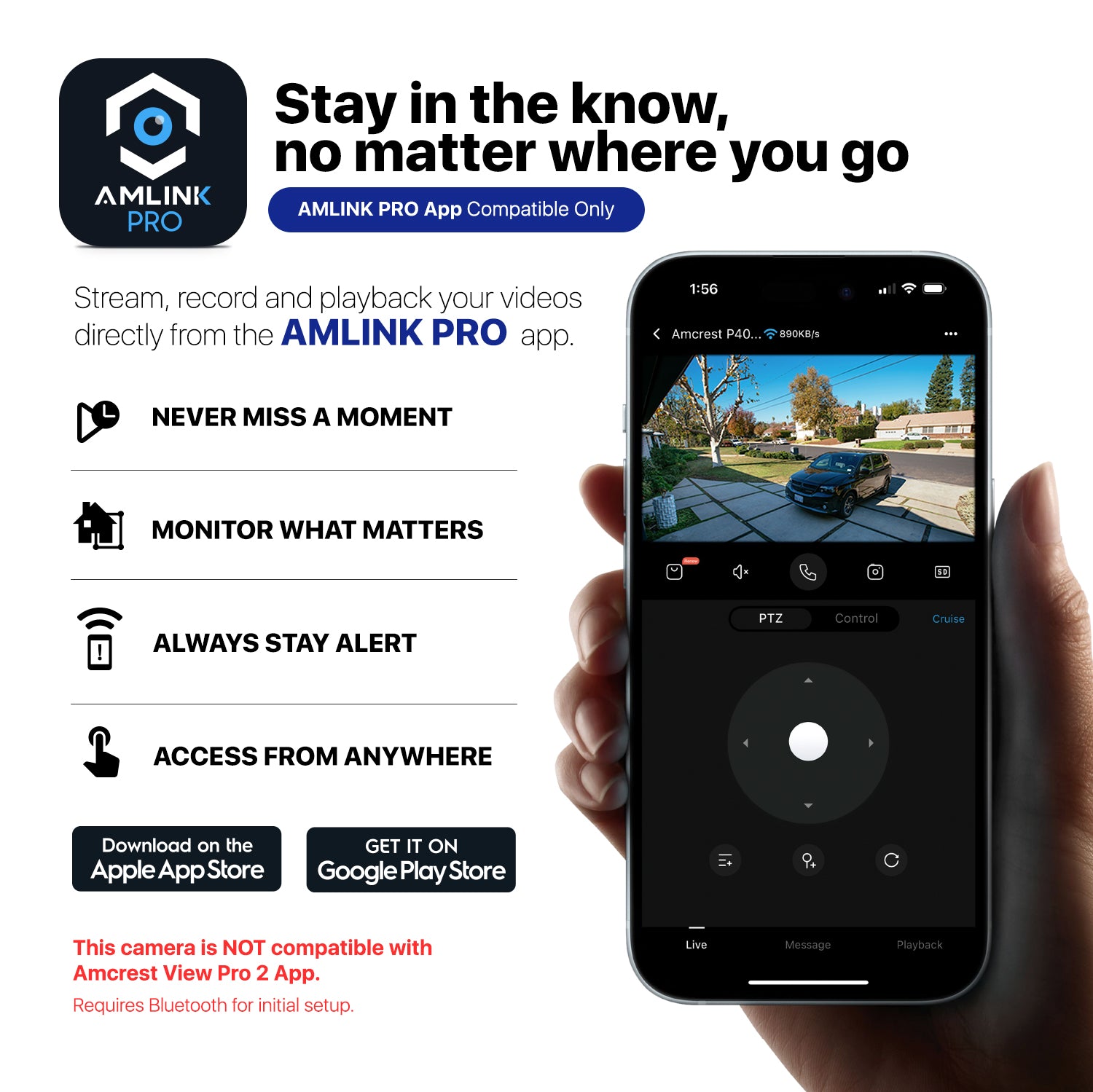 AMLINK 2K Window Camera, 2.4GHz&5GHz WiFi Indoor Camera, AI Human & Motion Detection, Wide Angle 100° FOV, NDAA Compliant, 2-Way Audio, Wired Power, Supports MicroSD Upto 128GB, AL4M-W301W