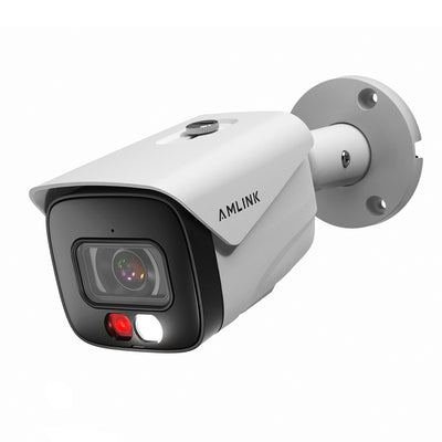 AMLINK 5MP Security AI IP PoE Camera, Night Color 100ft, Human/Vehicle Detection, NDAA Compliant, Indoor Outdoor Surveillance Bullet, 2-Way Audio, Support 256GB MicroSD, Deterrent, 20fps AL5M-B5172EW