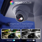 AMLINK 5MP Security AI IP PoE Camera, Night Color 100ft, Human/Vehicle Detection, NDAA Compliant, Indoor Outdoor Surveillance Turret, 2-Way Audio, Support 256GB MicroSD, Deterrent, 20fps AL5M-T5171EW