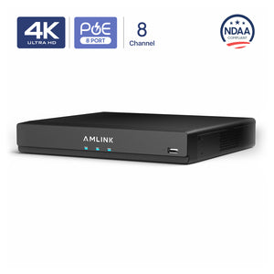 AMLINK 12MP 8CH AI NVR (8-Port PoE), Smart NVR, Human Detection & Vehicle Detection - Supports 8 x 12MP IP Cameras, Supports 1 x 20TB HDD (Not Included) ALN-4108E