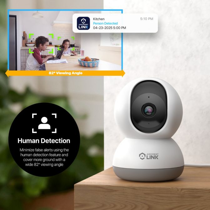 AMLINK 4MP WiFi Security Camera Pan/Tilt 2.4Ghz White AL-P401W